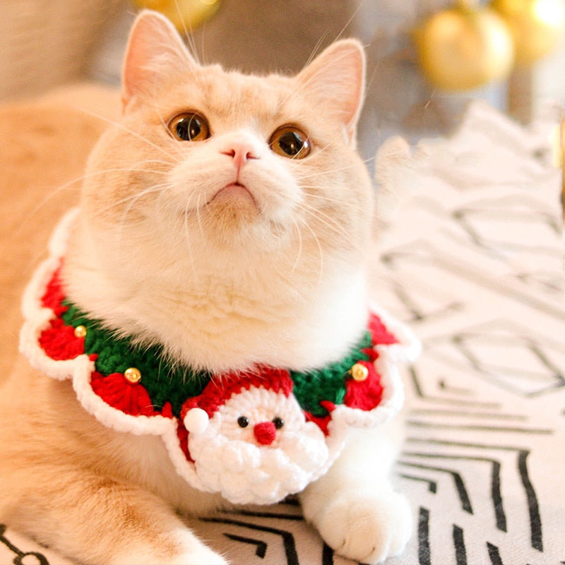 Knitted Santa Pet Collar