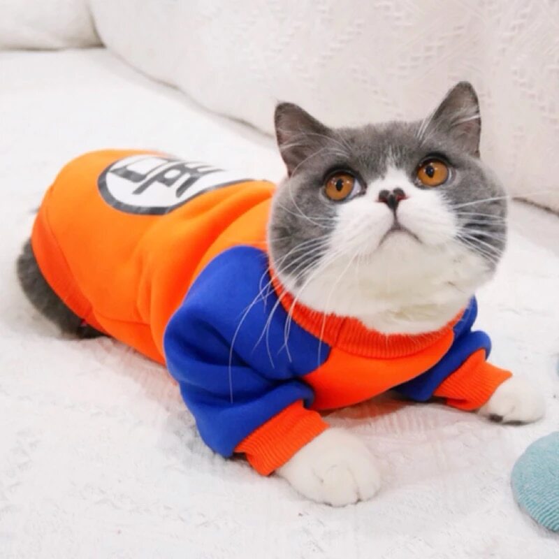 Goku Long Sleeve Sweater for Pets with Matching Hooman Goku Gi Tee