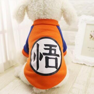 Goku Dog Cat Clothes & Costumes For Pets (Long Sleeve Dog and Cat Sweater) WeeboPets.com