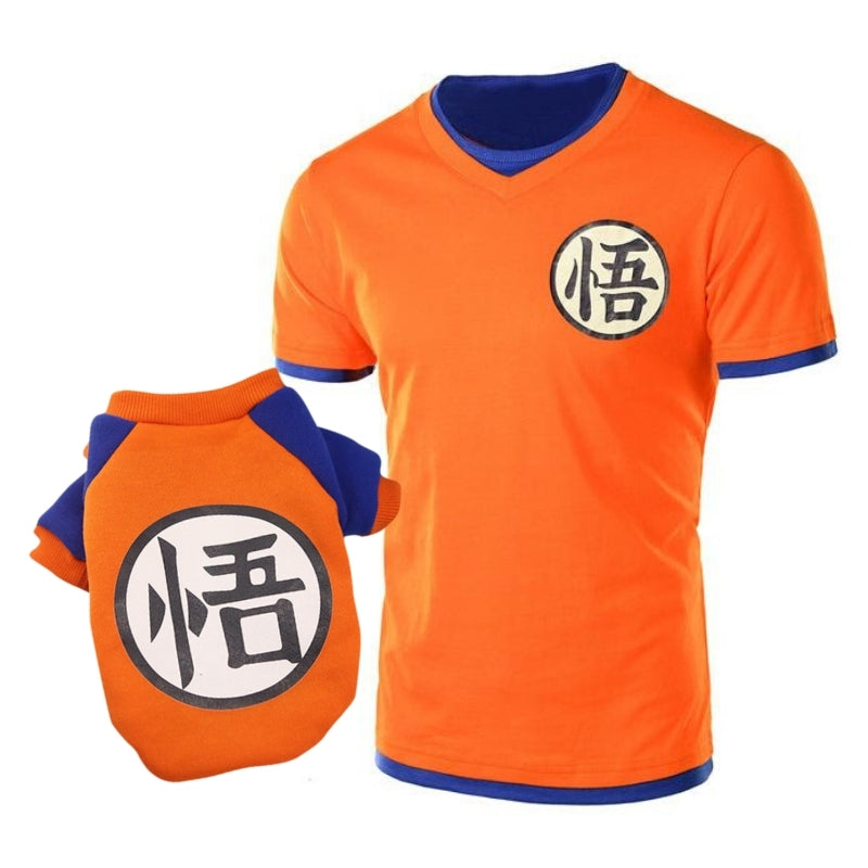 Goku Long Sleeve Sweater for Pets with Matching Hooman Goku Gi Tee